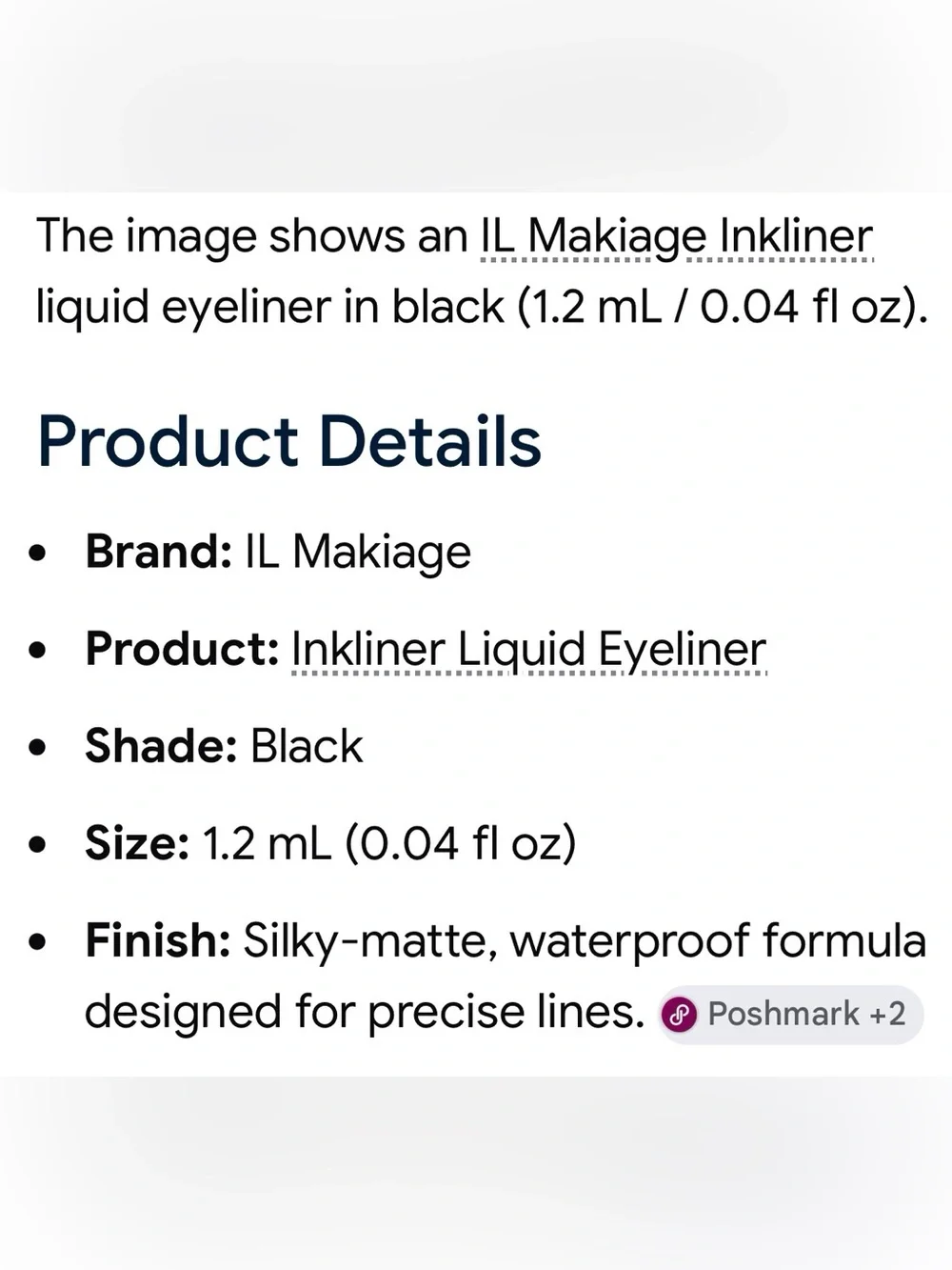 IL MAKIAGE Inkliner Black Eyeliner Pen Sleek Precision Liner NWT